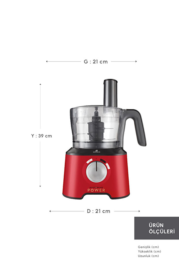 Mastermaid Power Multifunctional 10 In 1 Red Mutfak Robotu, Blender Seti 2000w - 2