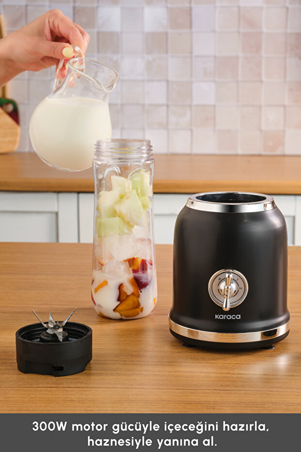 Retro Personal Kişisel Smoothie Blender Black - 3