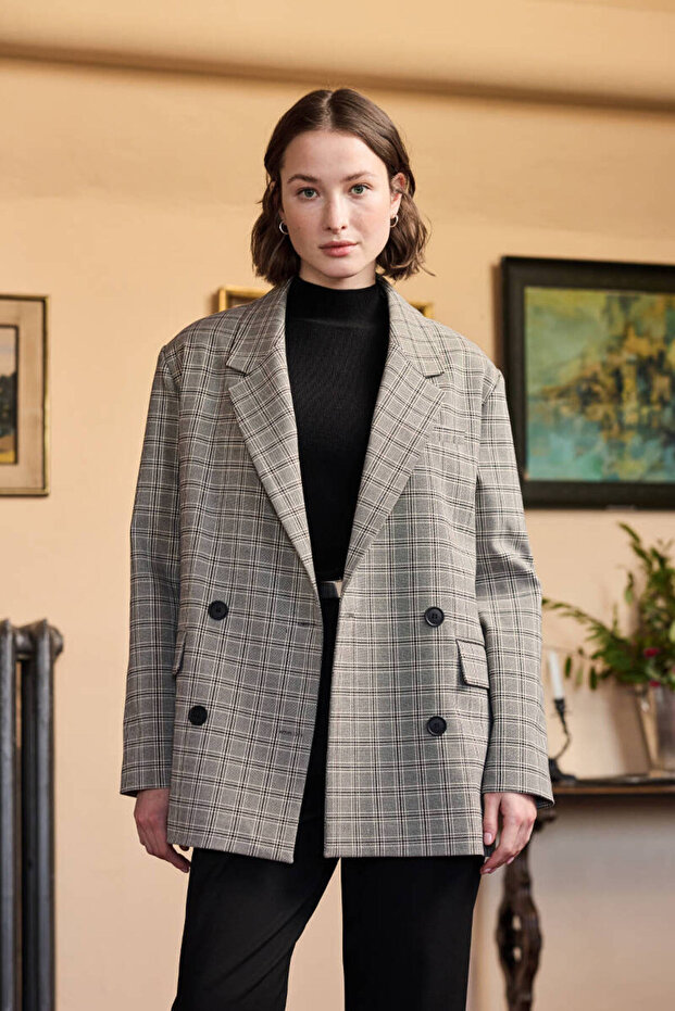Blazer with Pacquered Pattern - 1