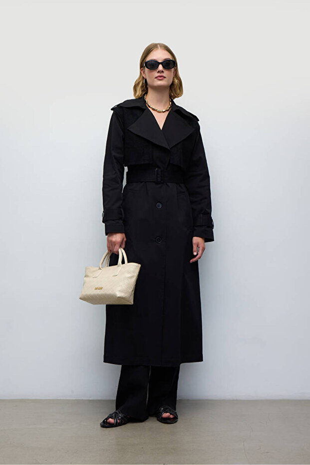 SİYAH KROŞELİ TRENÇKOT - 3