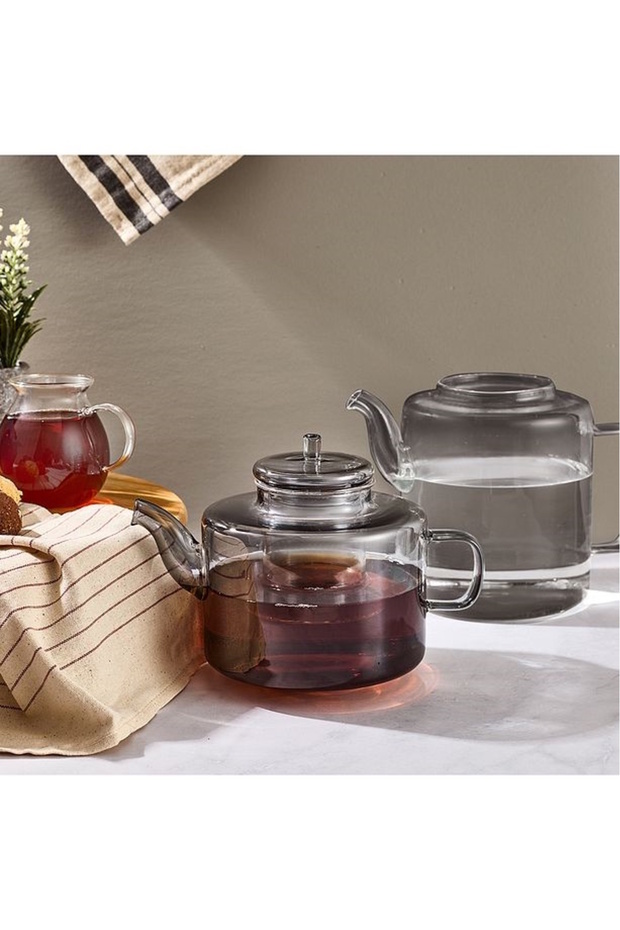 Tobby Smoked Borosilicate Glass Teapot 1.1L + 1.75L 15950
