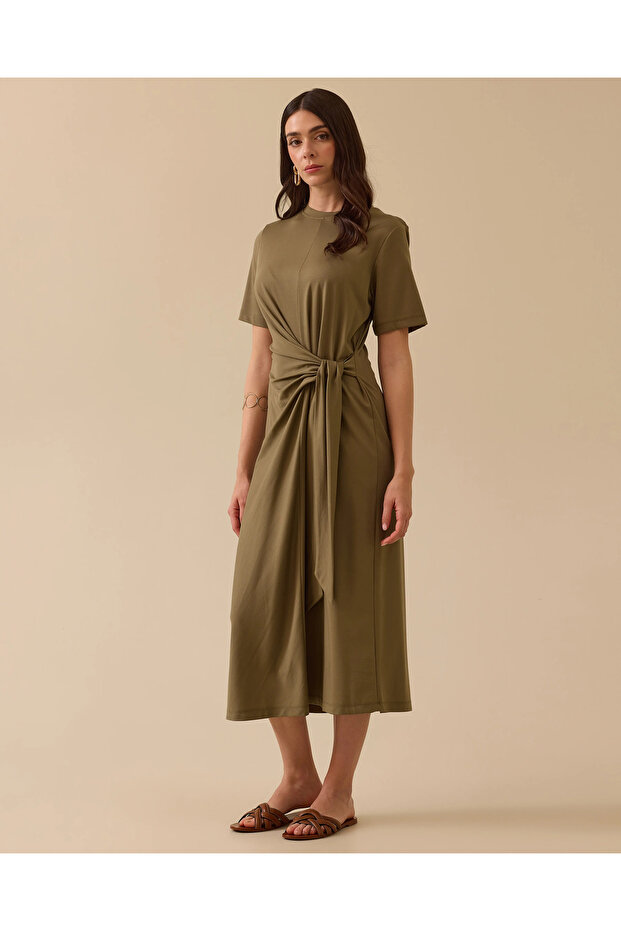 Seçil Günlük Elbise -251310020 Haki - 3