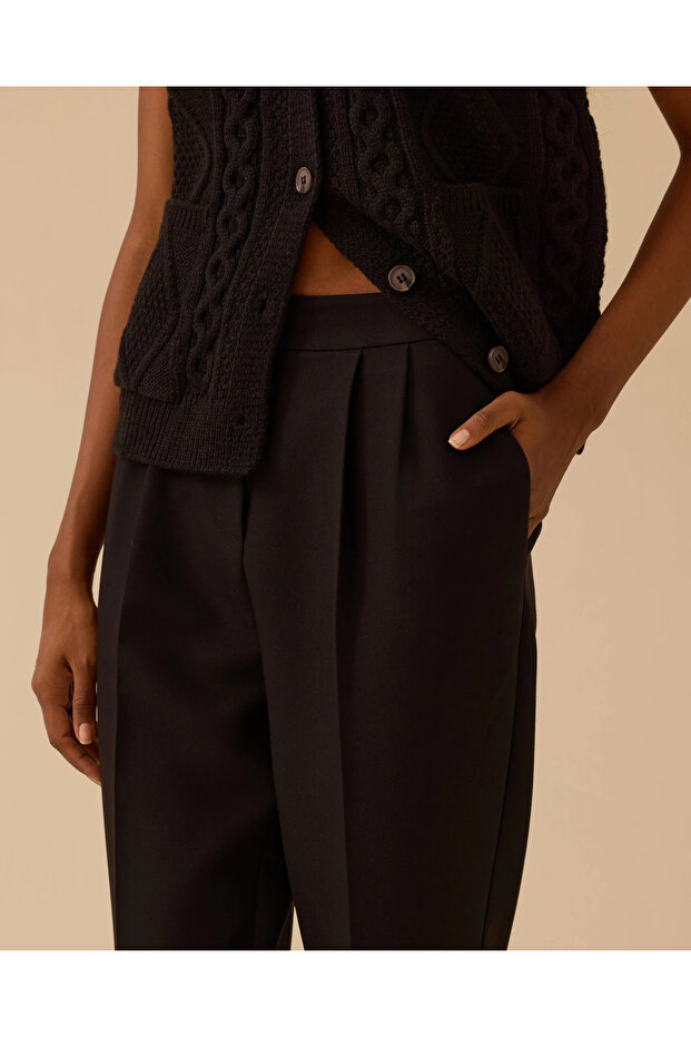 Moon Çift Pileli Bilek Boy Pantolon - 3