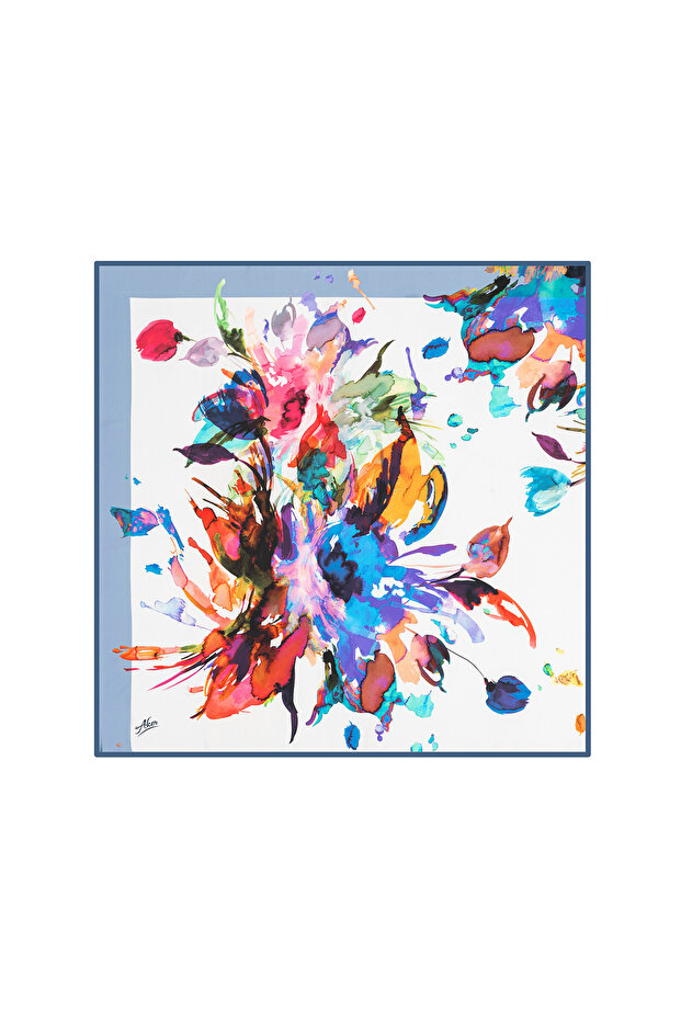 Eşarp Mavi Kadın Polyester Eşarp - 1