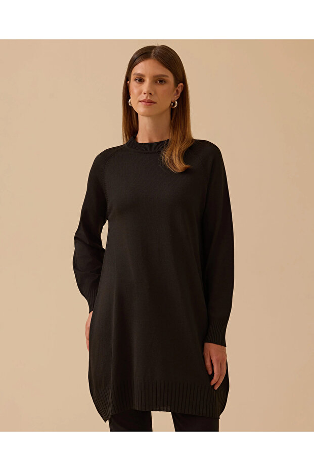 Uzun Kollu Basic Triko Tunik - 2