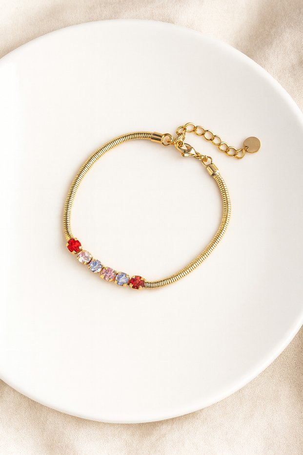 Women's 316 L Steel Vip Series Antiallergic Baguette Zircon Stone Waterway Bracelet