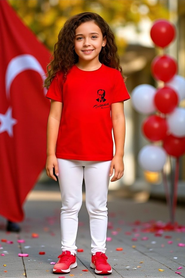 Children's Unisex Ataturk and Signature Printed 100% Cotton T-Shirt