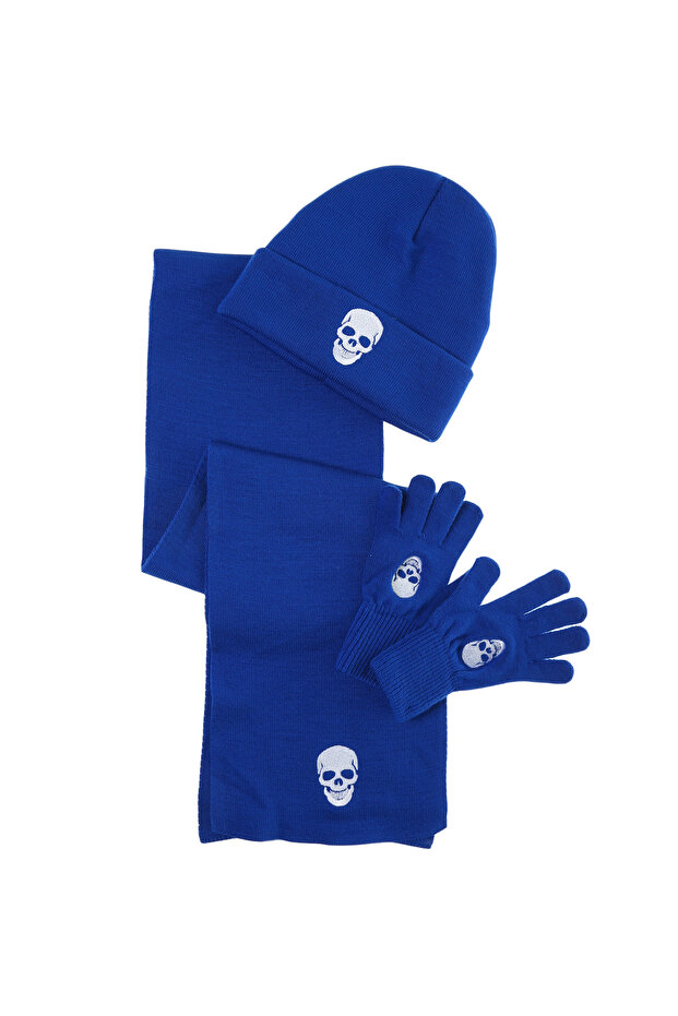 Unisex Nakışlı Atkı-Bere-Eldiven Tk FUNKY HT02 - 1