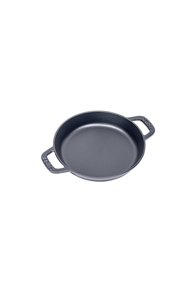 صحن دائري مسطح مقاس 18 سم باللون الأسود غير اللامع