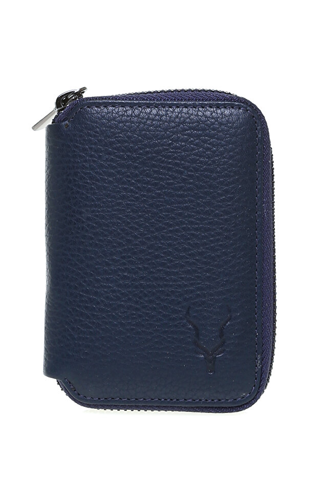 Baskılı Mavi Erkek Cüzdan - 1