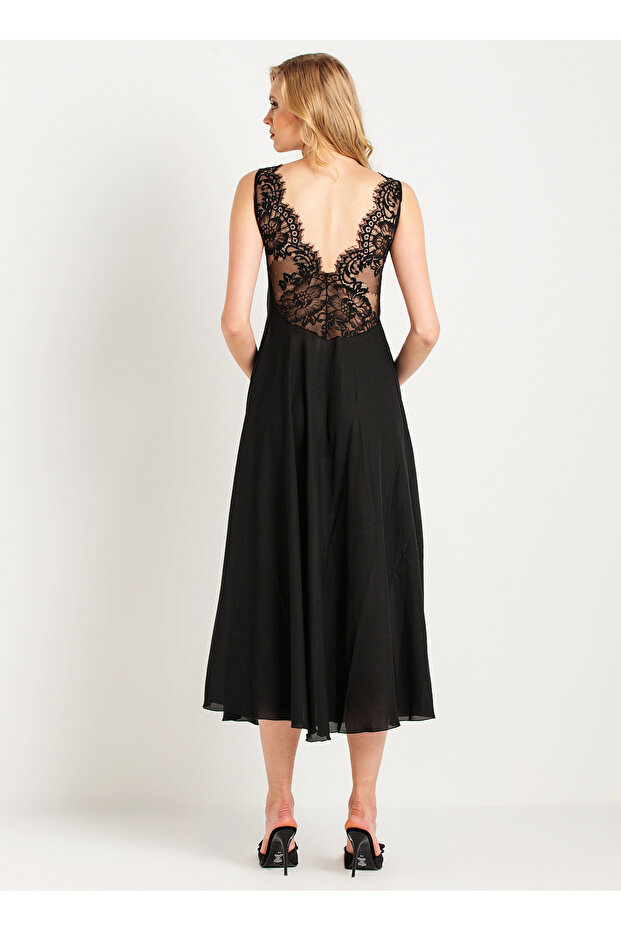 Dantel Siyah Kadın Gecelik 71770 - 4