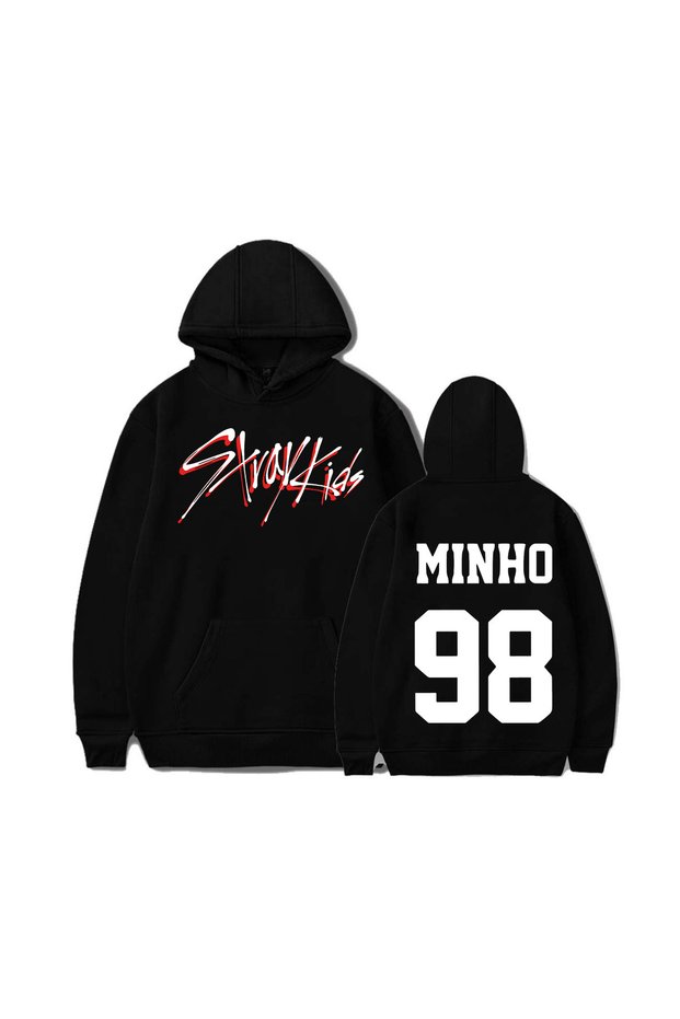 Minho Straykids Printed Hooded 3-Ply Quality Oversize Sweatshirt