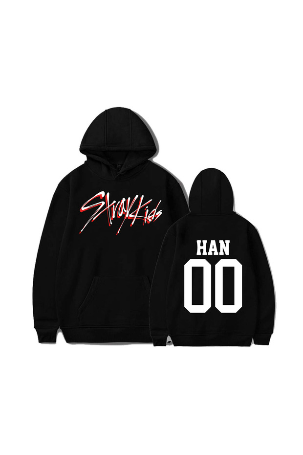 Han Straykids Printed Hooded 3-Ply Quality Oversize Sweatshirt