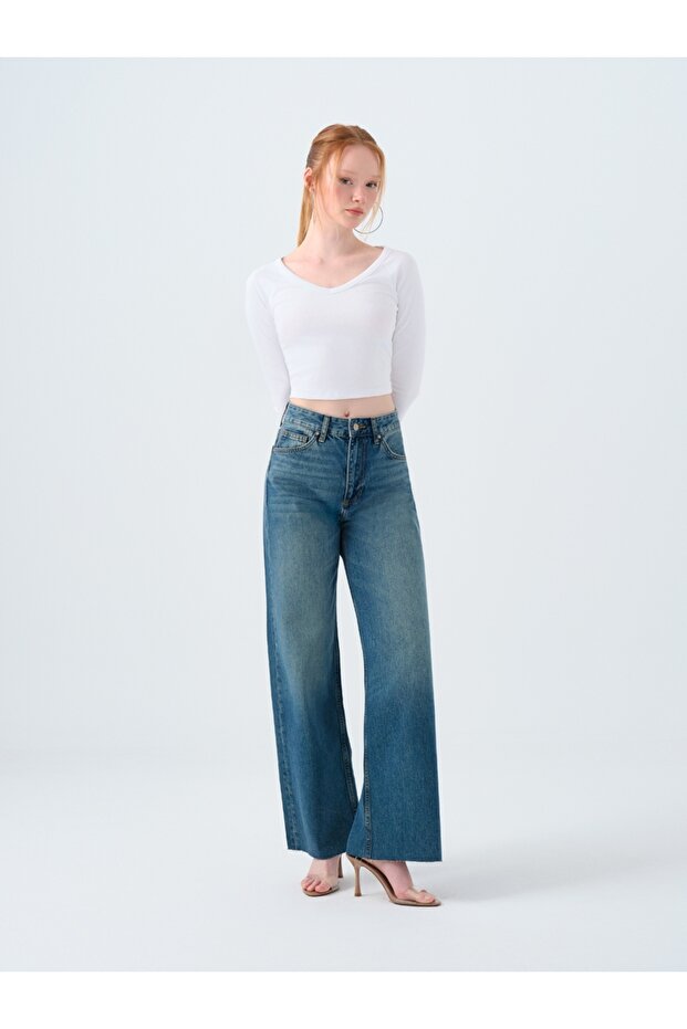 Wide Leg Regular Fit Women's Trousers