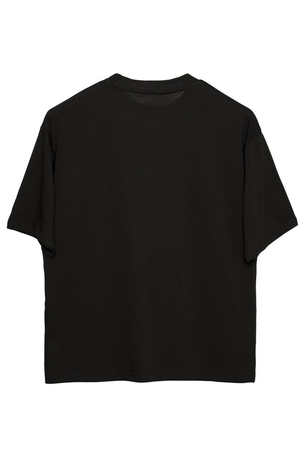 Дамска тениска Basic Oversize - Черна - 3