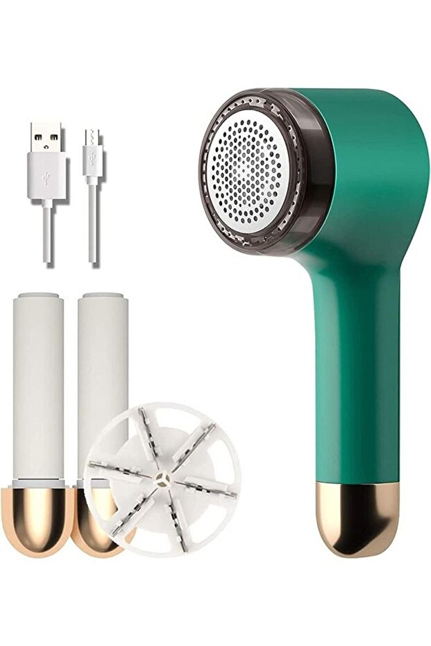 Fabric Shaver Fuzz Remover,with 2 Lint Rollers and 6-Leaf Blades,2 IN1 for Clothes Sweaters Sofas - 1