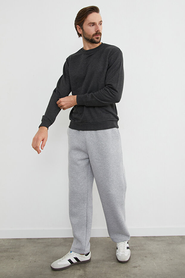 3 İplik Basic Bisiklet Yaka Sweatshirt - 2