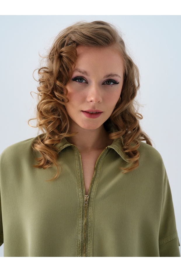 Oversize Kadın Gömlek K.kol - 4