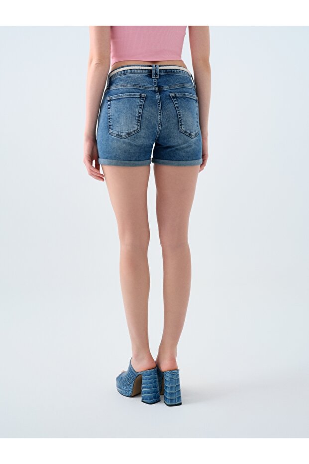 Slim Fit Kadın Şort - 4