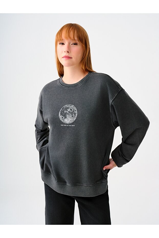 Loose Fit Kadın Sweatshirt - 1