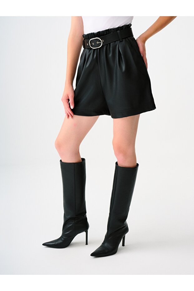 High Waist Kadın Şort - 3