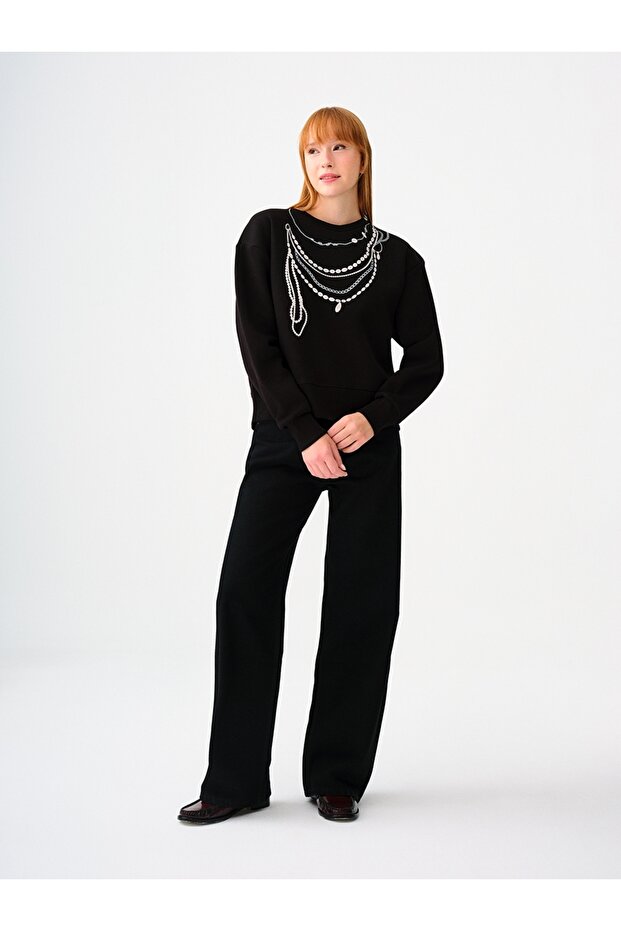 Long Crop Kadın Sweatshirt - 2