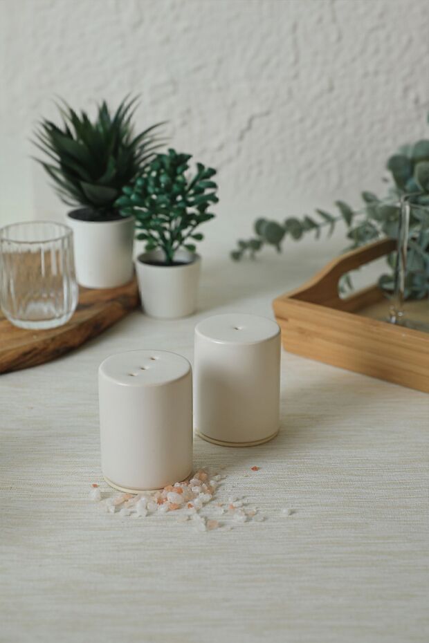 Mat Beyaz Stackable Tuzluk / Biberlik 6 Cm - 1