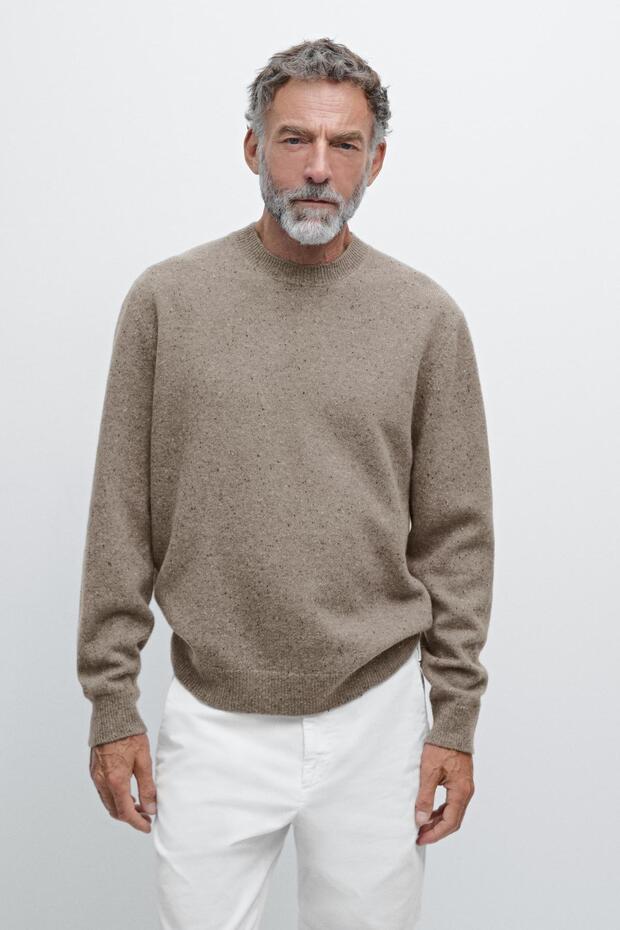 %100 yün triko bisiklet yaka kazak - 2