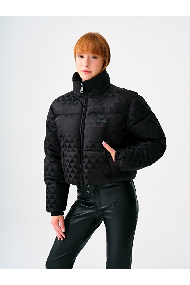 Long Crop Kadın Mont - 4