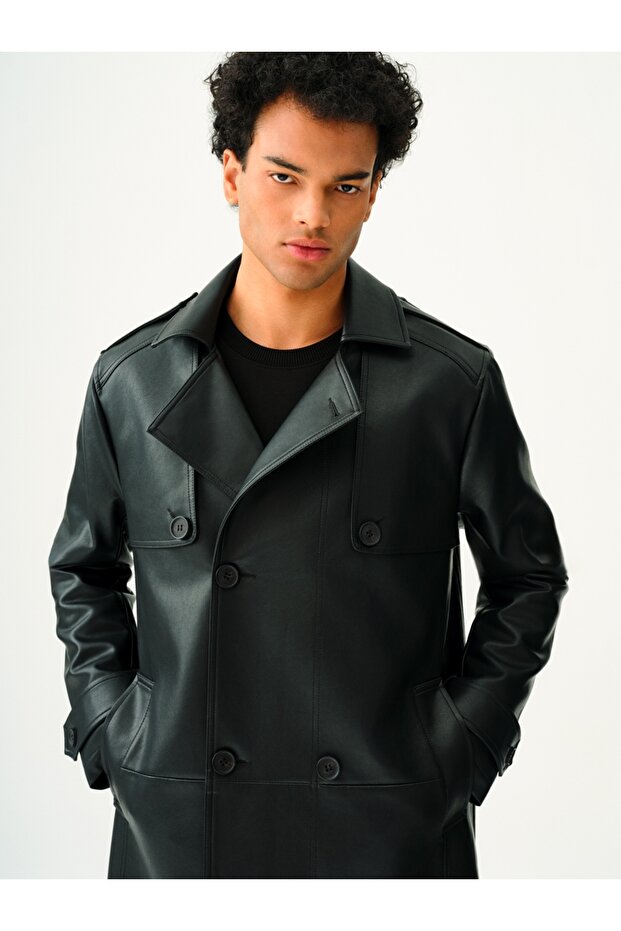 Regular Fit Erkek Trenchcoat - 5