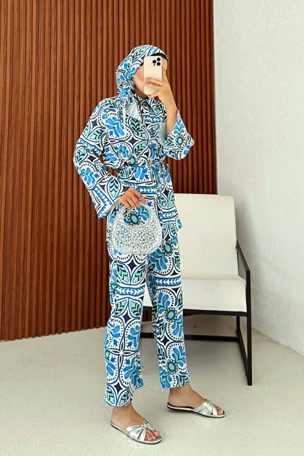 Patterned Set with Scarf 32-3596 - 3