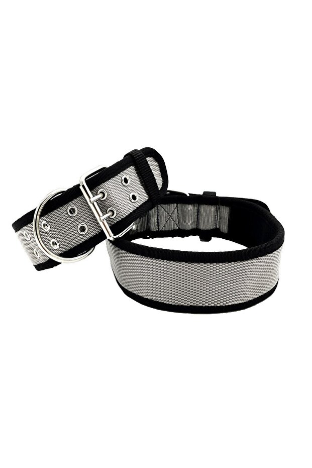 Grey-black Soft Textured Large Breed Dog Collar