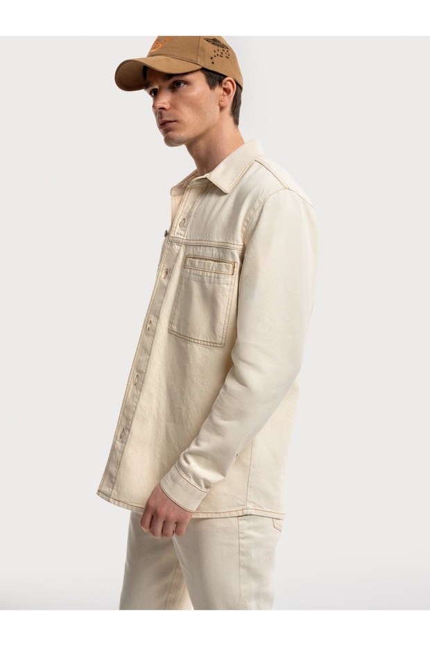 Oversize Fit Erkek Gömlek U.kol - 3