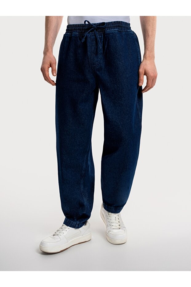 Slouchy Elastic Waist Fit Erkek Pantolon - 2
