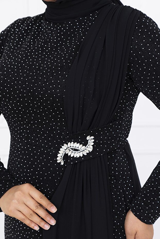 Nil Abiye Elbise Siyah - 2