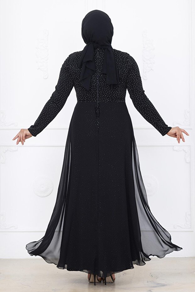 Nil Abiye Elbise Siyah - 4