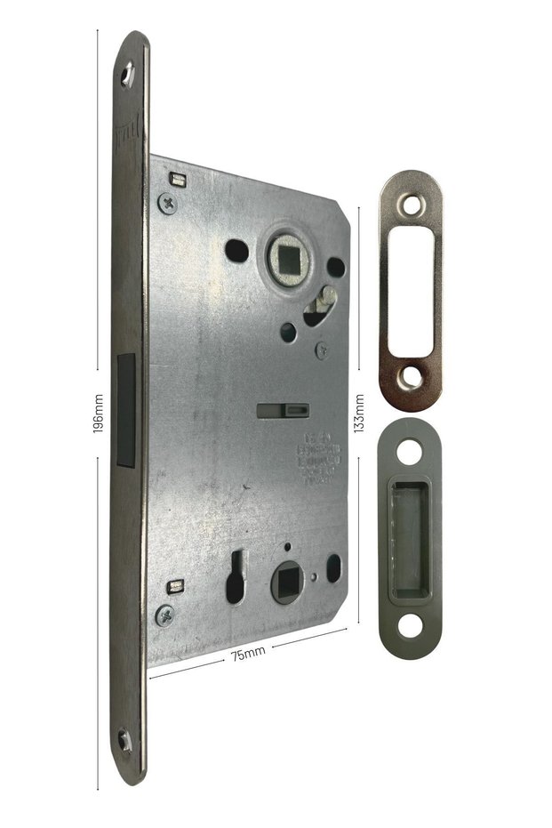 Kale 239Wcnn Bathroom Wc Door Lock (Neodymium Neodymium Magnet) 196mm Mirror Nickel (50mm)