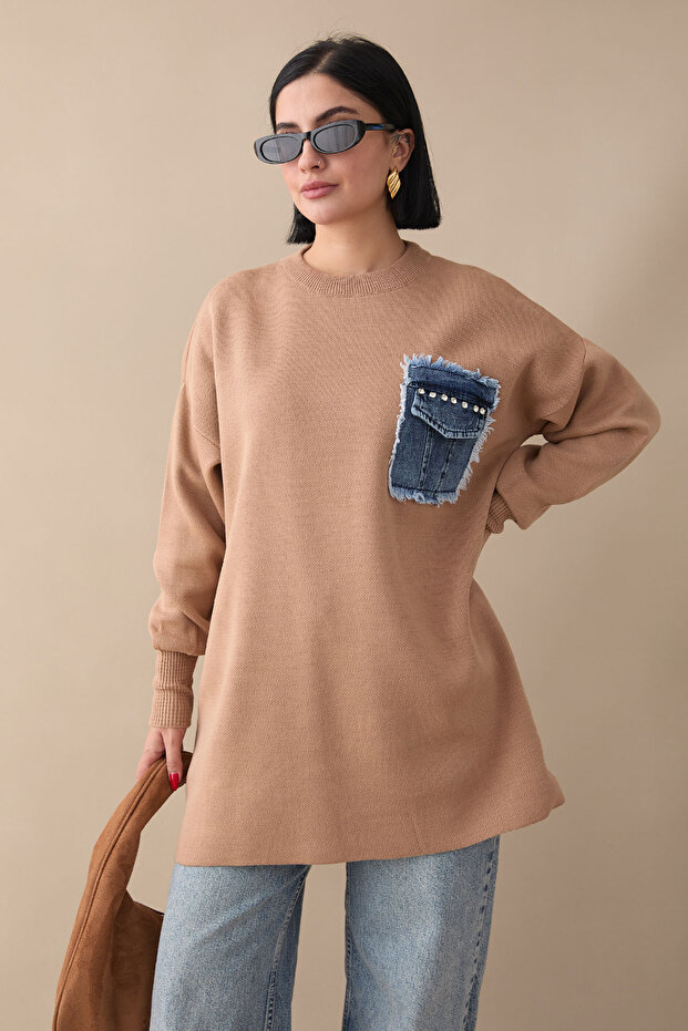 Kot Cepli Camel Triko Tunik - 1