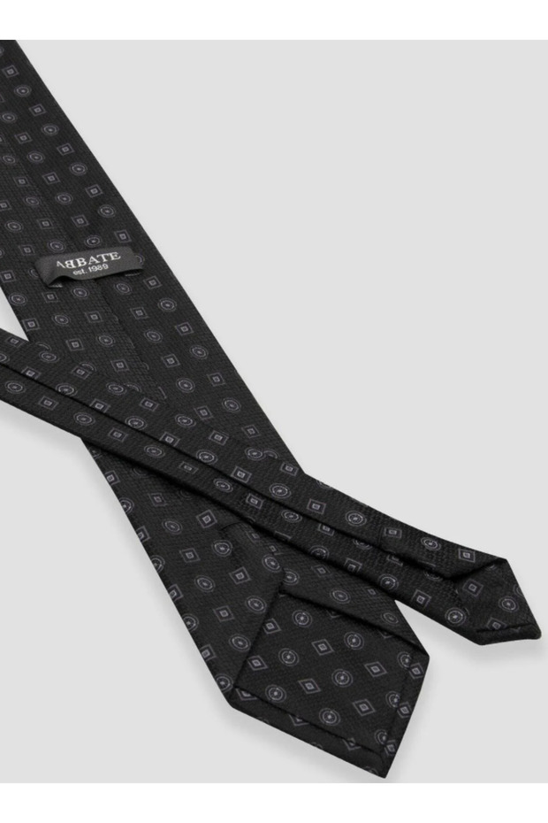 ربطة عنق 8 سم من البوليستر المصنوع من الألياف الدقيقة باللون الأسود للرجال - 6