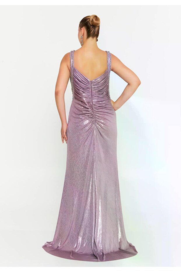 6141SIM LAME SİMLİ ELBİSE - 2