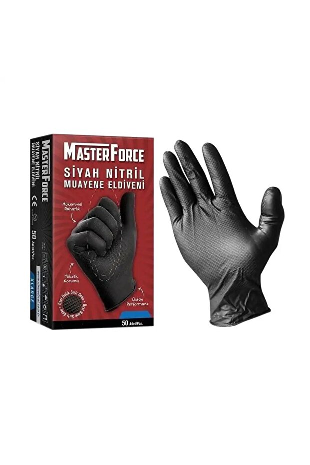 Haspet Masterforce Nitril Siyah Eldiven 50 Adet XLARGE - 1