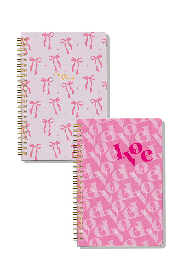 A5 Spiral School Notebook 120 Pages Set of 2, 1 Lined - 1 Unlined Notebook, Notebook, with Lesson Schedule - 1