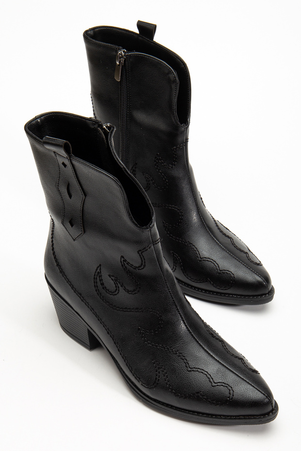 Women's Western Cowboy Faux Leather Embroidered Short Boots