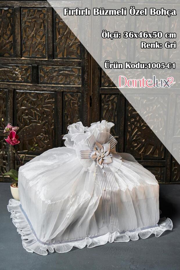 حزمة خاصة مع ربطات مكشكشة - رمادي - 4