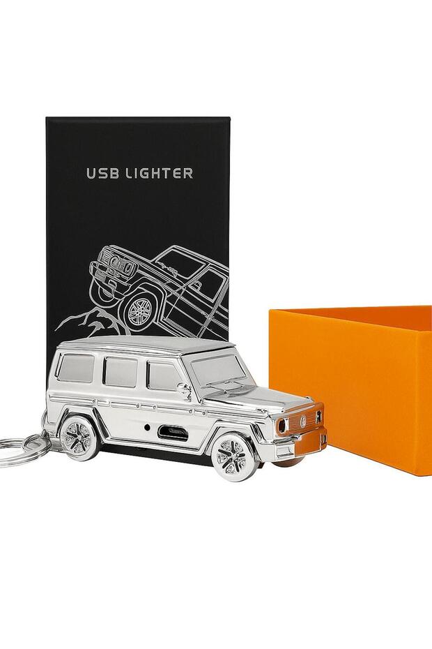 Lüks Araba Tasarımlı USB Elektronik Çakmak – Şarjlı, Anahtarlık Model - 4