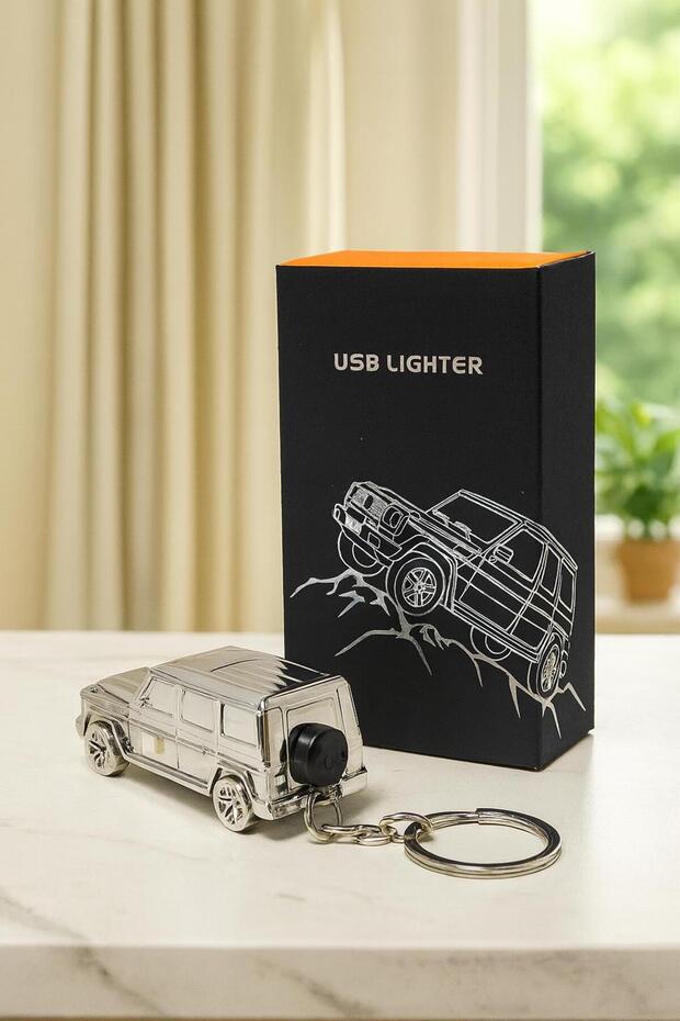 Lüks Araba Tasarımlı USB Elektronik Çakmak – Şarjlı, Anahtarlık Model - 3