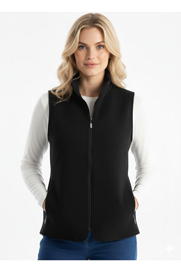 Women's Polar Outdoor Vest with Stand Collar