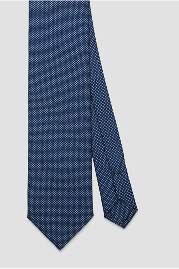 ربطة عنق 8 سم من البوليستر المصنوع من الألياف الدقيقة باللون الأزرق الفاتح للرجال - 4