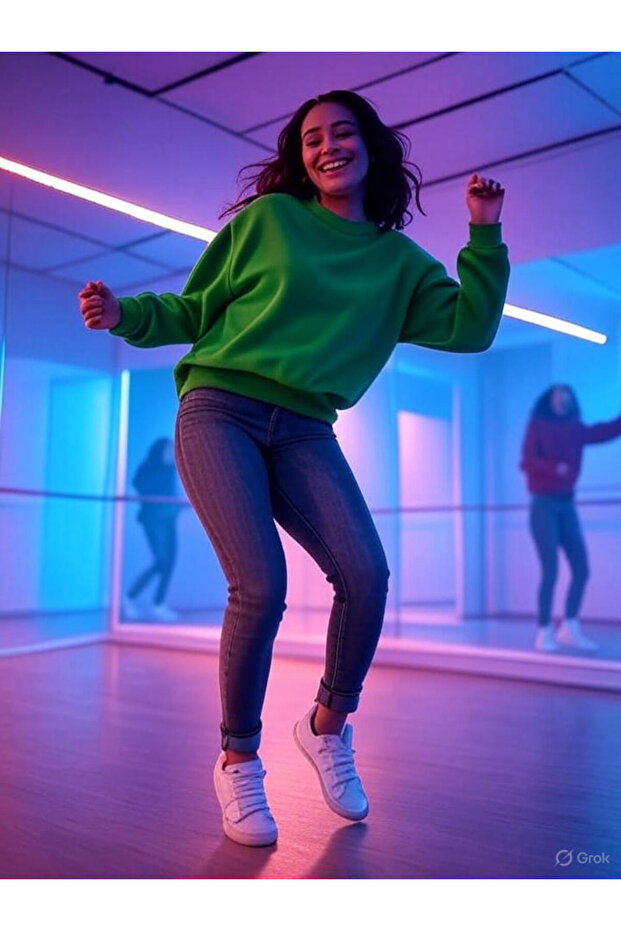 Crew Neck Basic Sweatshirt - 3