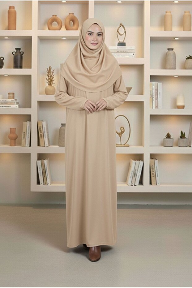 Easy-To-Wear One-Piece Prayer Dress with Headscarf